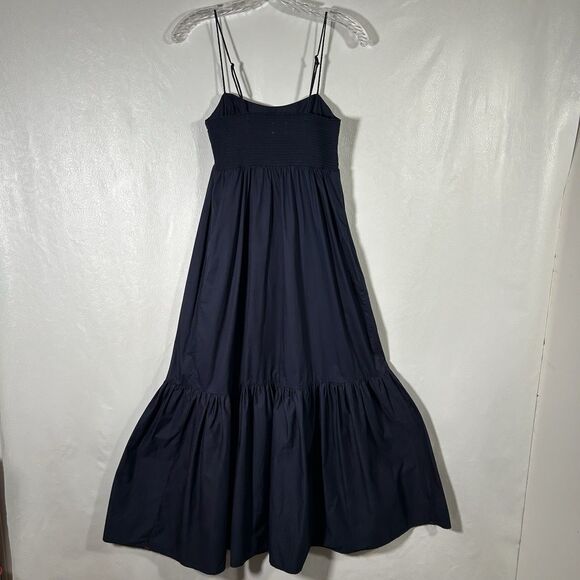 Xirena Freya Camisole Midi Tiered Dress Sz XS Cotton Midnight Blue Pockets Boho - Picture 3 of 16